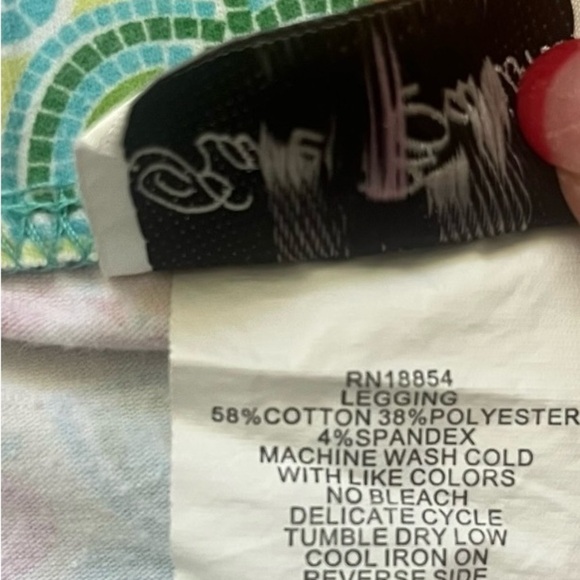 Rare Editions floral multicolor pull-on leggings Girls 2T elastic waist - Picture 8 of 8